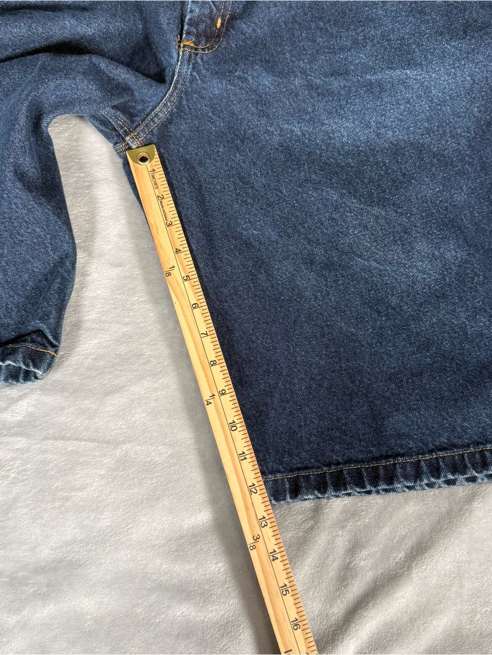 Vintage Ralph Lauren Carpenter Denim Shorts Mens 40 12.5” Loose Strap Back Baggy - Picture 7 of 9